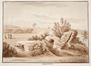 シセロの学校、1833年（茶色のウォッシュでエッチング） 作： Agostino Tofanelli